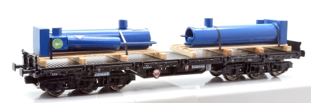 NPE NW22970 - H0 - Schwerlastwagen Samms-u 454 Maschinenteile blau, DB AG, Ep. VI